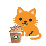 Cat Drinking Iced Coffee.png