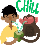 monkeys-best-friend-chill.gif