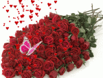 i love you flowers red roses butterfly for you.gif