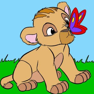 simba and butterfly
